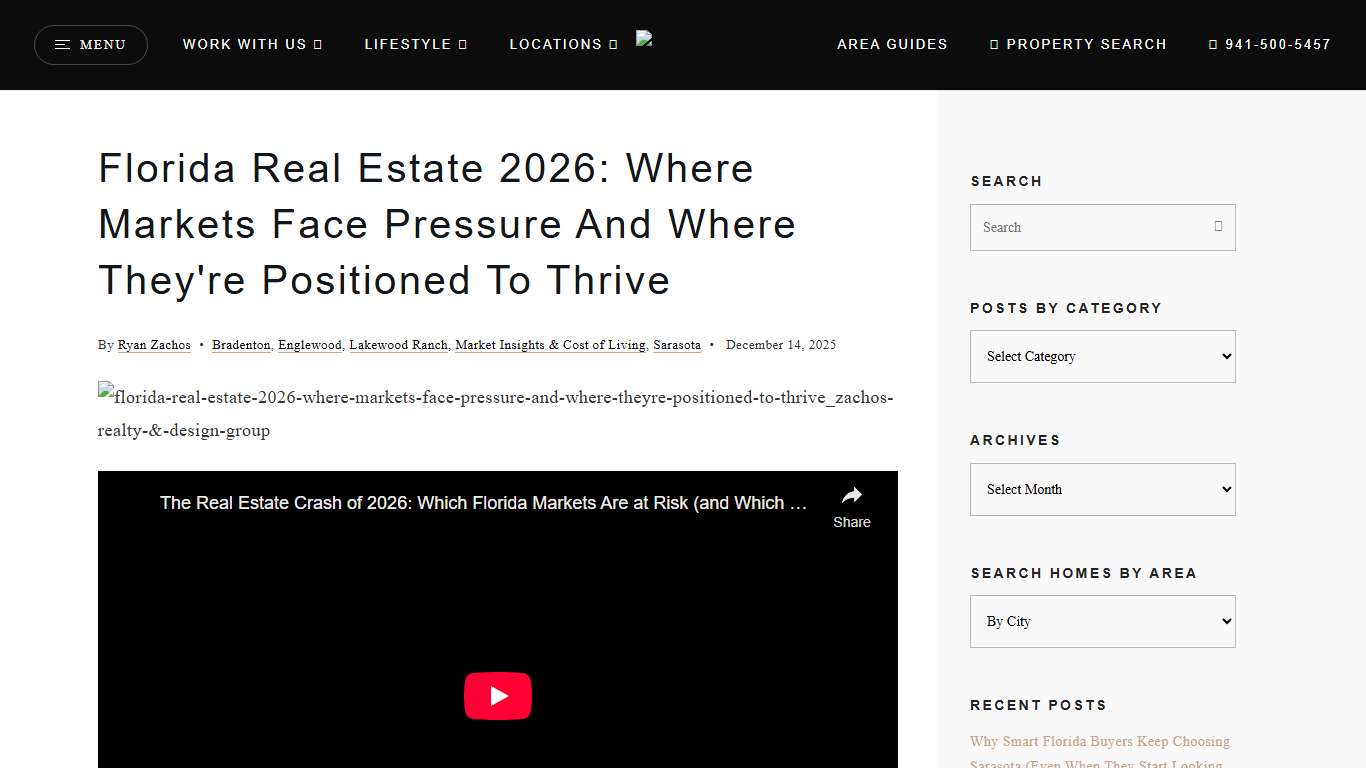 Florida Real Estate 2026: Market Pressure Points & Strong Areas Expert Analysis - Zachos Realty & Design Group