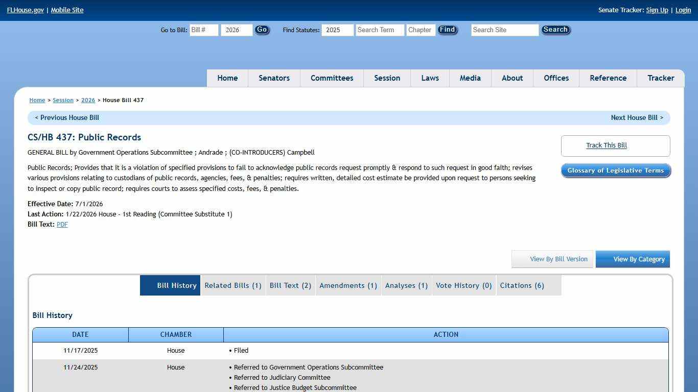 House Bill 437 (2026) - The Florida Senate